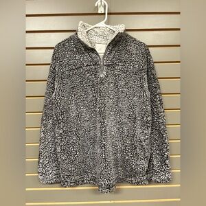 Thread & Supply Charcoal Sherpa 3/4 Zip Pullover, size S